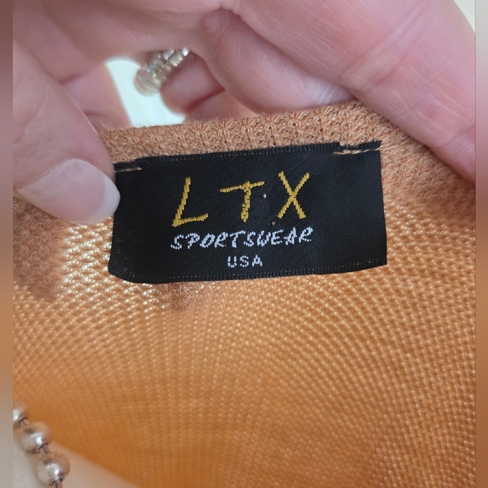 Elegant Tan Long Sleeve Women's Top - Picture 4 of 4